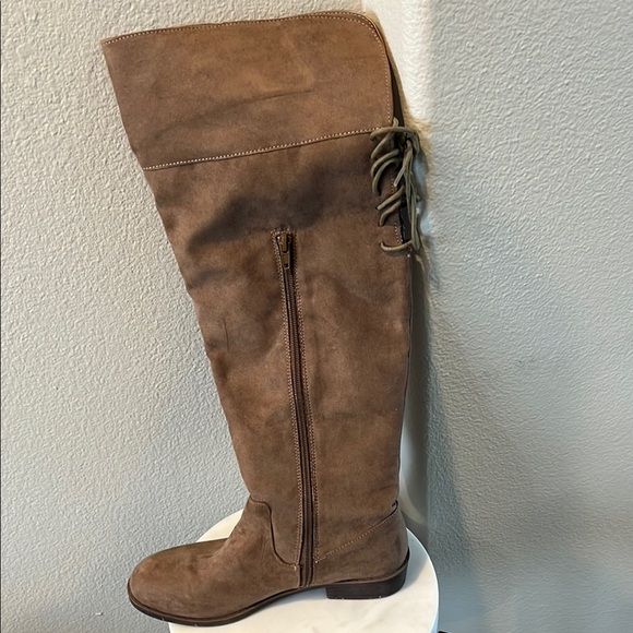 Madden Girl Brown Over the Knee Boots with Suede Finish - Picture 3 of 4